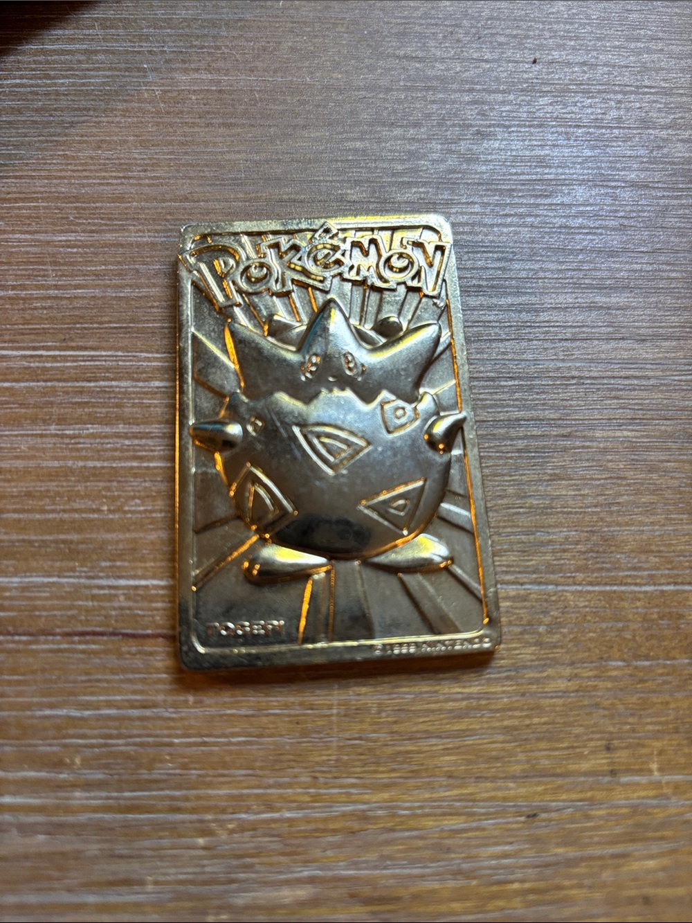Pokemon Gold-Toned Metal Togepi Card Pendant